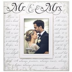 Mr. & Mrs. Corinthian Script Picture Frame