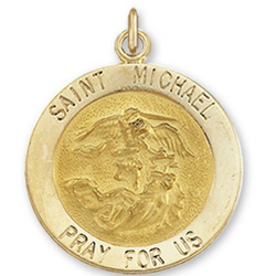 14k Yellow Gold Extra Large Saint Michael Medal