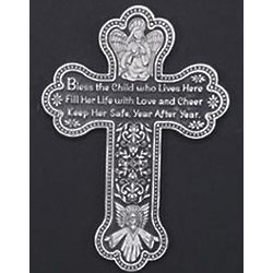 Baby Girl's Pewter Wall Cross