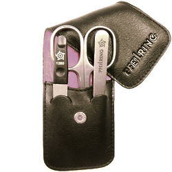 3-Piece Manicure Set with Nappa Leather Case