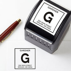 Square Initial Self-Inking Address Stamper