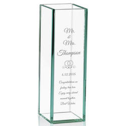Personalized Mr. and Mrs. Tall Glass Vase