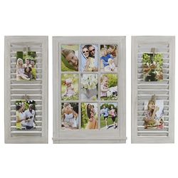 3-Piece Windowpane Shutter 9-Opening Collage Picture Frame