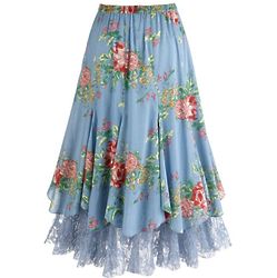 Cabbage Rose Tulle Skirt with Lace