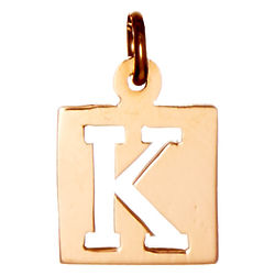 Cut Out Initial Rose Gold Charm