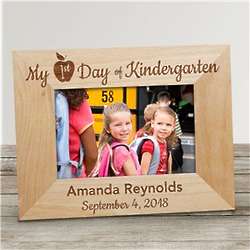 My First Day of School Personalized Apple Wood Picture Frame