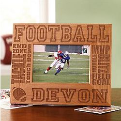 Personalized Wood Football Frame