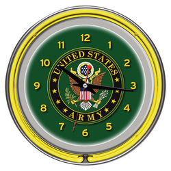 U.S. Army Great Seal Logo Neon Clock