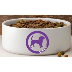 Circle of Love Silhouette Dog Bowl