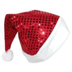 Women's Sequin Santa Holiday Novelty Hat