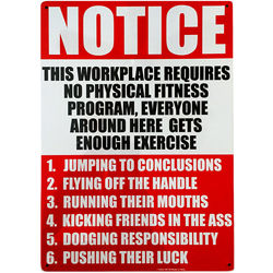 Notice - This Workplace Has Requirements Tin Sign