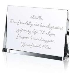 Personalized Message Crystal Block Plaque