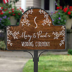 Personalized Our Rustic Wedding Garden Stake with Magnet