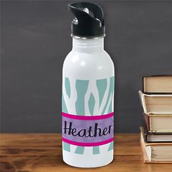 Zebra Print Water Bottle