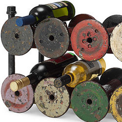 Reclaimed Textile Spool Wine Rack