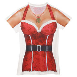 Faux Real Sexy Santa Outfit Ladies Tee
