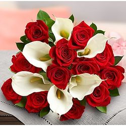 Timeless Red Rose and Calla Lily Bouquet