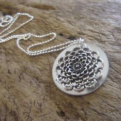 Personalized Lotus Flower Hand-Stamped Necklace