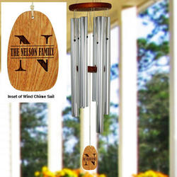 Engraved Initial Wind Chime