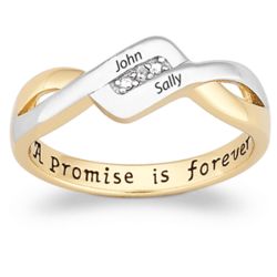 Personalized Gold Over Sterling 2-Tone Diamond Promise Ring