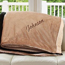 Any Name Embroidered Sherpa Blanket