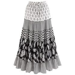 Patchwork Black and White Skirt