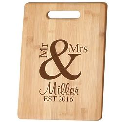 Personalized Mr. & Mrs. Bamboo Cutting Board