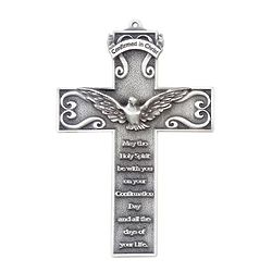 Pewter Confirmation Cast Dove Cross