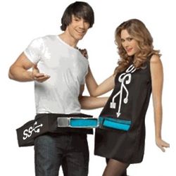 Adult USB Port and Stick Couples Costume