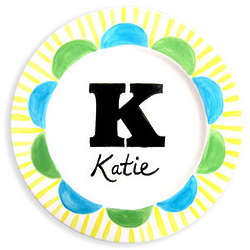 Initial Blue Personalized Birth Plate