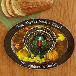 Personalized Give Thanks Turkey Platter