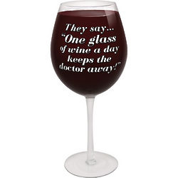 One Glass of Wine a Day 76 Ounce Wine Glass