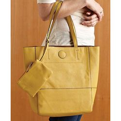 The Perfect Purse Tote in Sunflower Faux Leather