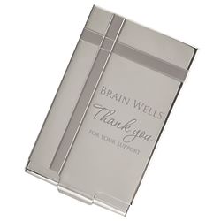 Personalized Thank You Silver Business Card Case