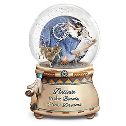 Robin Koni Native American-Inspired Lighted Glitter Globe