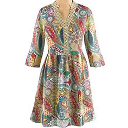 Punch of Paisley Long Tunic Top - FindGift.com
