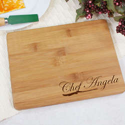 Engraved Chef Bamboo Cheese Board