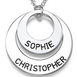 Personalized Sterling Silver Disc Necklace