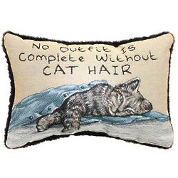 No Outfit is Complete Cat Hair Word Pillow