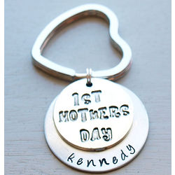 Personalized First Mother's Day Keychain