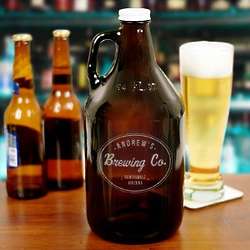 Personalized Amber Glass Beer Co. Growler