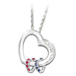 Heart-Shaped Personalized Birthstone & Diamond Pendant Necklace