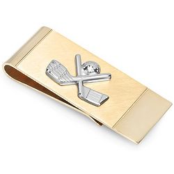 Personalized Crossing Golf Clubs French Fold Money Clip