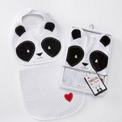 Panda Bib and Burp Set