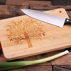 Personalized Engraved Family Tree Bamboo Cutting Board