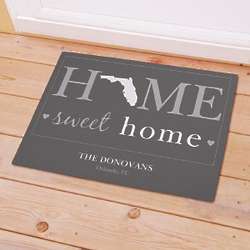 Personalized State Home Sweet Home Welcome Doormat