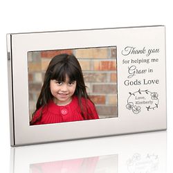 Personalized Growing in God's Love Silver Picture Frame