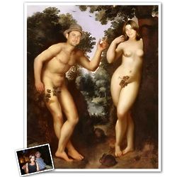 Personalized Faces on Adam and Eve Artwork Print
