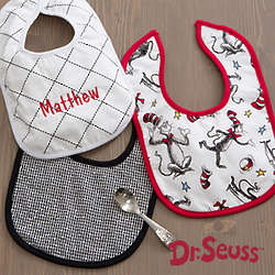 Dr. Seuss Cat in the Hat Personalized Baby Bibs