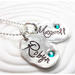 Personalized Name and Birthstone Tag Necklace